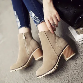 Autumn Rough Female Thick Heel Side Zipper Boots Plus Size Genuine Nubuck Leather Women Ankle Boot Fashion Martin Botas Mujer
Autumn Rough Female Thick Heel Side Zipper Boots Plus Size Genuine Nubuck Leather Women Ankle Boot Fashion Martin Botas Mujer