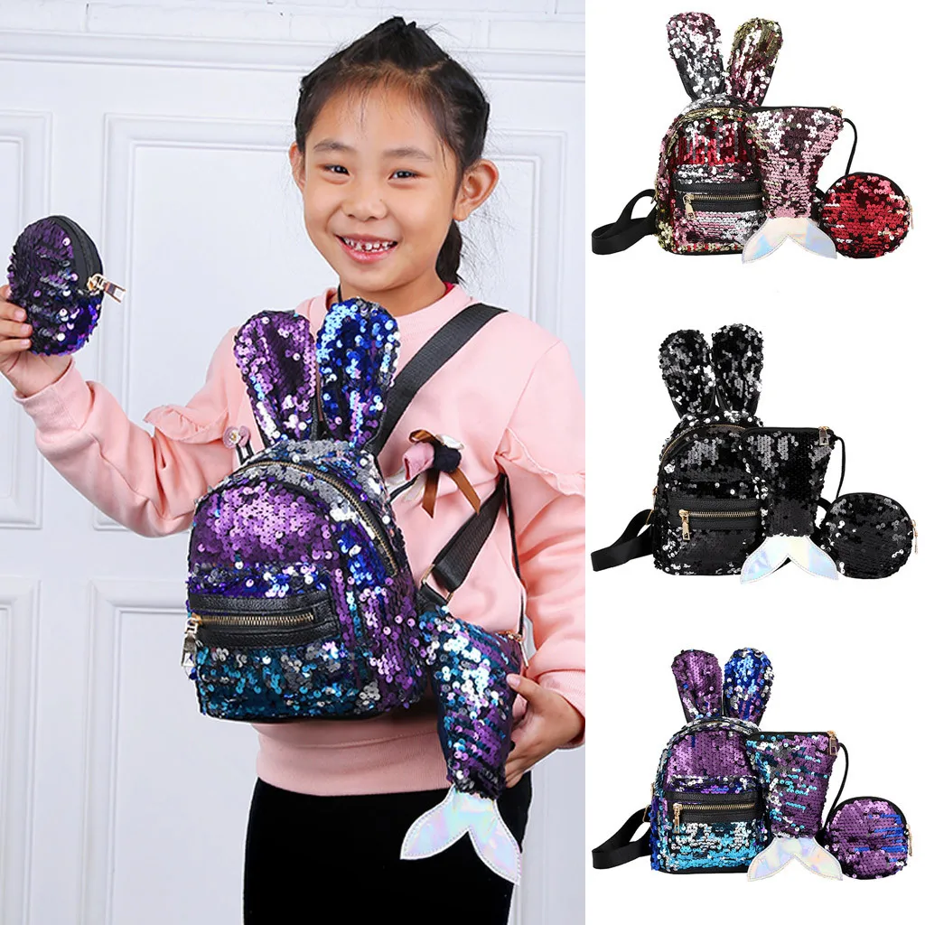 Coneed 3-Piece Set Fashion Sequin Bunny Ears Student Zipper Children School Bag Backpacks Little Girls 2019 May21 P35
Coneed 3-Piece Set Fashion Sequin Bunny Ears Student Zipper Children School Bag Backpacks Little Girls 2019 May21 P35
