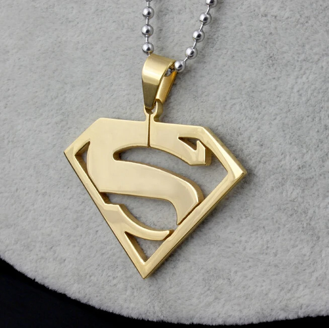 42 мм Supergirl подвеска с изображением Супермена ожерелье из нержавеющей стали