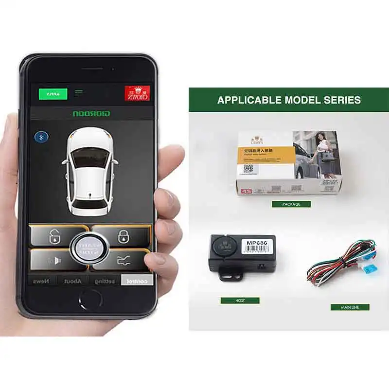 Keyless Entry Automatic Trunk Opening With Car Alarm System Sensor Automatically Central locking APP Remote Control Trunk MP686
Keyless Entry Automatic Trunk Opening With Car Alarm System Sensor Automatically Central locking APP Remote Control Trunk MP686