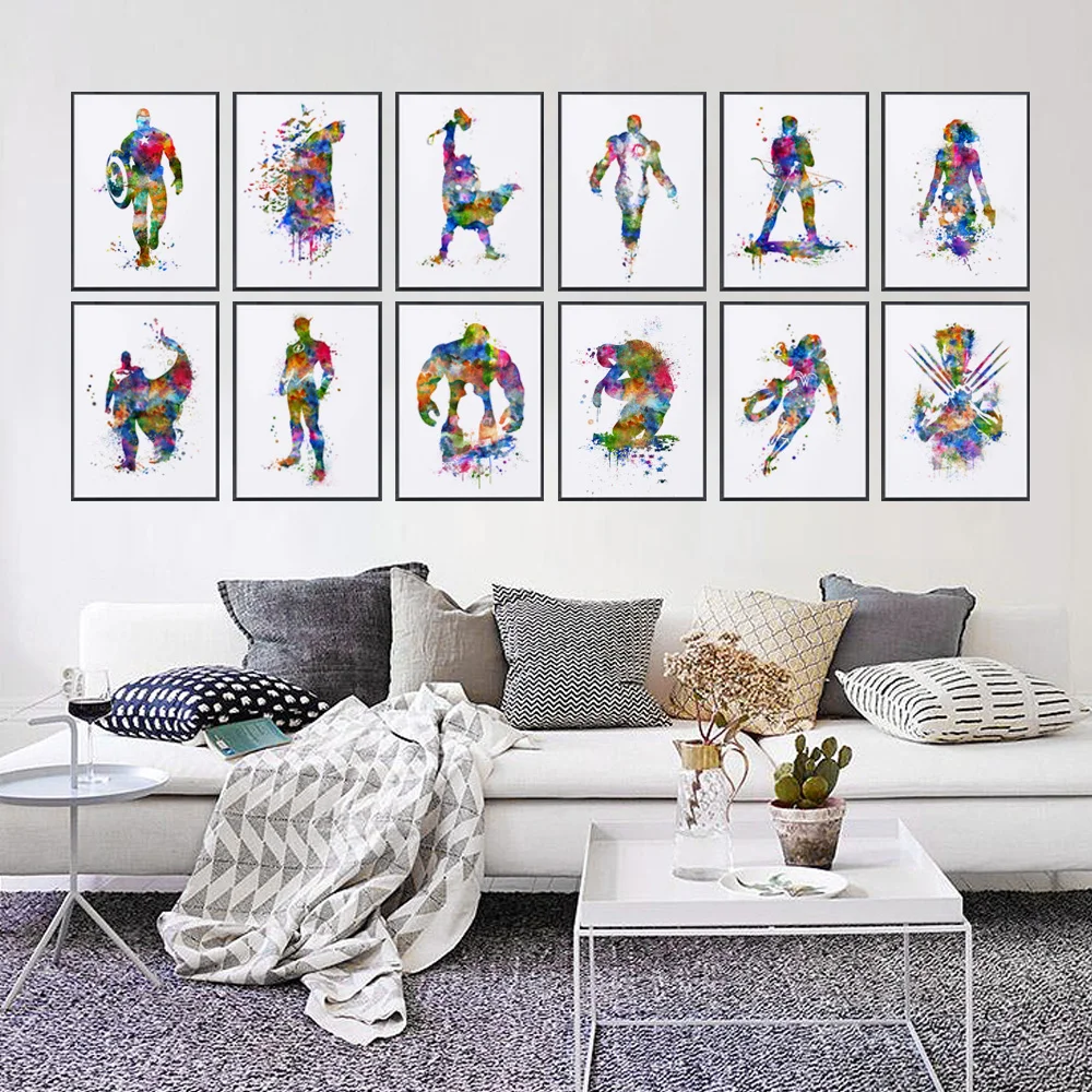 Watercolor The Avengers Superheros Batman Art Print Hulk Movie Poster Wall Picture Paper Painting Nursery Room Home Decor S01
Watercolor The Avengers Superheros Batman Art Print Hulk Movie Poster Wall Picture Paper Painting Nursery Room Home Decor S01