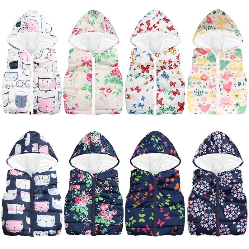 2018 Autumn Girls Waistcoats Fashion Cartoon Floral Printed Vests Thick Hooded Jackets For Baby Girls Kids Warm Outerwear&Coats
2018 Autumn Girls Waistcoats Fashion Cartoon Floral Printed Vests Thick Hooded Jackets For Baby Girls Kids Warm Outerwear&Coats