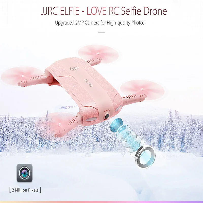 

JJRC H37 ELFIE RC Drone Foldable Mini RC Selfie Quadcopter WiFi FPV 720P HD G-sensor Headless Mode Drones Control By Phone