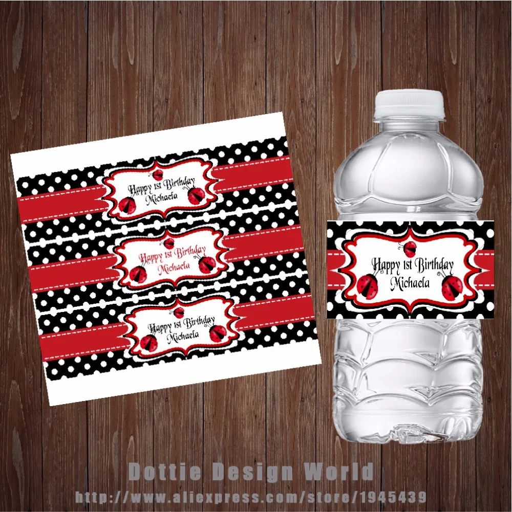 20 pcs/lot Ladybug Water Bottle Labels Candy Bar wrapper Custom Lady Birds Baby shower Birthday Party Favor decoration supply
20 pcs/lot Ladybug Water Bottle Labels Candy Bar wrapper Custom Lady Birds Baby shower Birthday Party Favor decoration supply