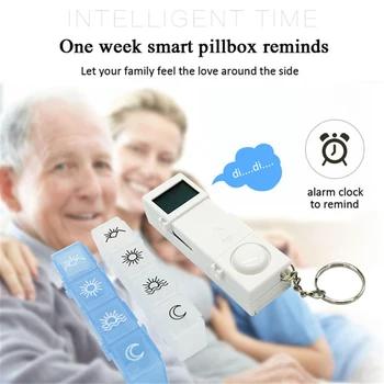 28 Slot Weekly 7 Day Portable Pill Box Plastic Holder Case Organizer Splitter Medicine Storage Timer Alarm Electronic Box
28 Slot Weekly 7 Day Portable Pill Box Plastic Holder Case Organizer Splitter Medicine Storage Timer Alarm Electronic Box