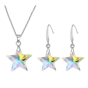 BAFFIN Fashion Crystals From Swarovski Jewelry Sets Colorful Star Beads Pendant Necklace Dangle Earrings Silver Color For Women
BAFFIN Fashion Crystals From Swarovski Jewelry Sets Colorful Star Beads Pendant Necklace Dangle Earrings Silver Color For Women