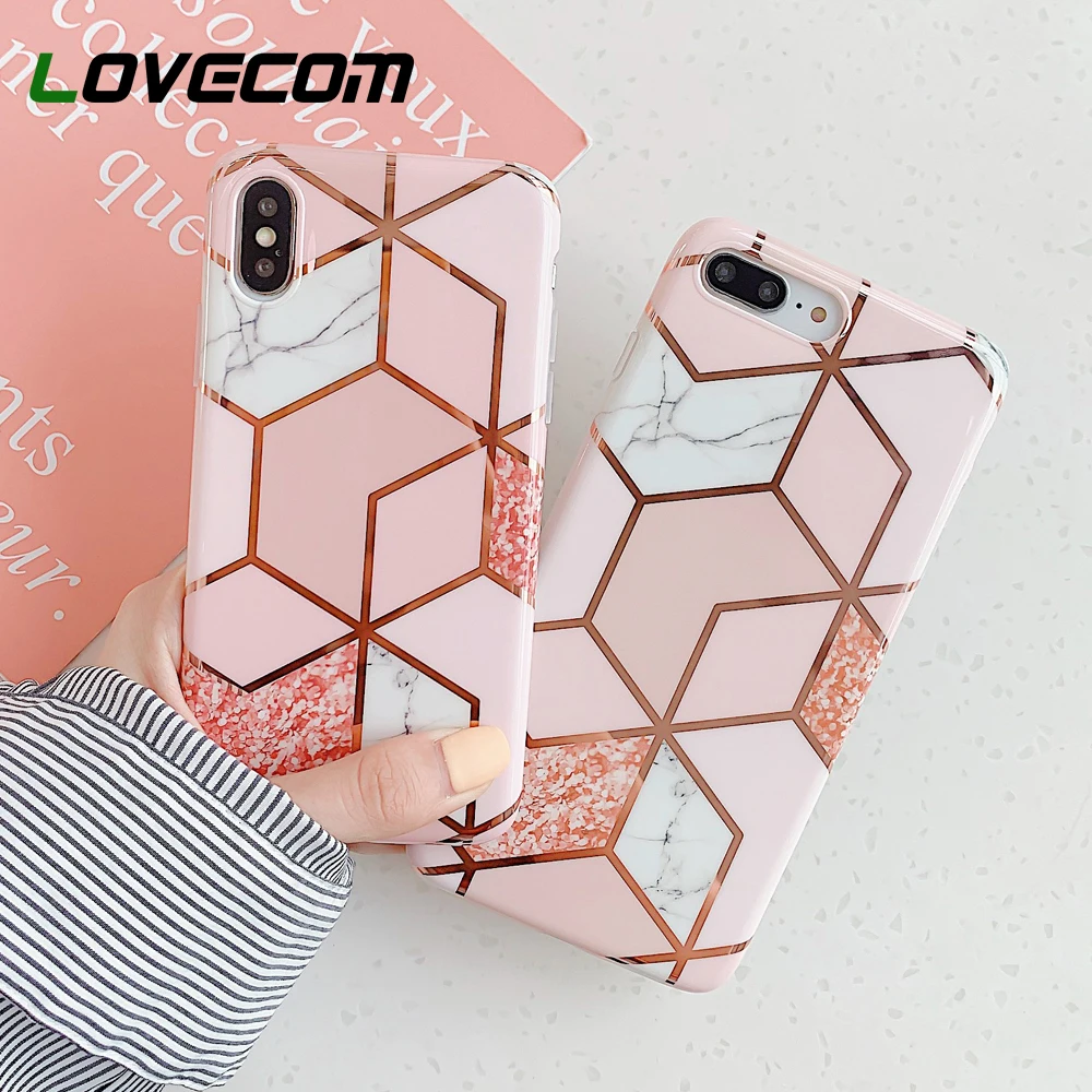 LOVECOM Pink Plating Line Geometry Marble Case For iPhone XR XS Max 6 6S 7 8 Plus Shockproof Soft IMD Phone Back Cover Gift
LOVECOM Pink Plating Line Geometry Marble Case For iPhone XR XS Max 6 6S 7 8 Plus Shockproof Soft IMD Phone Back Cover Gift