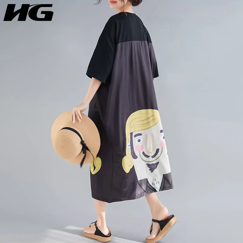 HG Plus Size Midi Dress Cartoon Pattern Comic Printing Straight Linen T Shirt Loose Leisure Maxi Dress 2019 New Fashion WLD1879
HG Plus Size Midi Dress Cartoon Pattern Comic Printing Straight Linen T Shirt Loose Leisure Maxi Dress 2019 New Fashion WLD1879