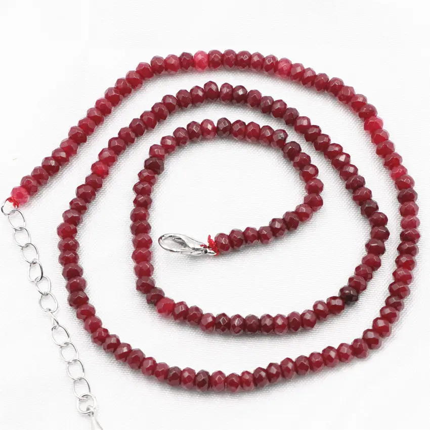 Statement Women Choker Necklace Natural Red Rubys Jades Stone Beads Collares Chain Necklaces 2x4mm Abacus Gift Jewelry 18" A812
Statement Women Choker Necklace Natural Red Rubys Jades Stone Beads Collares Chain Necklaces 2x4mm Abacus Gift Jewelry 18" A812