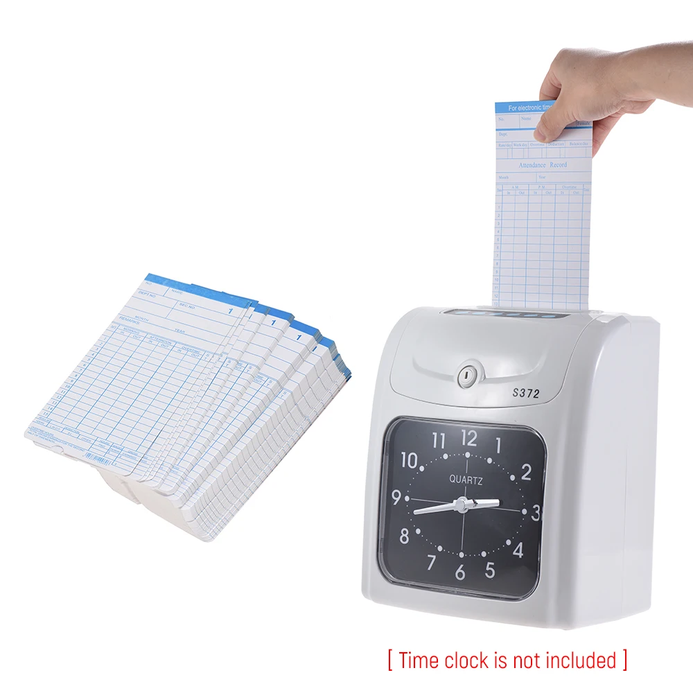 90pcs/ Pack Time Cards Timecards Monthly 2-sided 18 * 8.4cm for Employee Attendance Time Clock Recorder Time Recording
90pcs/ Pack Time Cards Timecards Monthly 2-sided 18 * 8.4cm for Employee Attendance Time Clock Recorder Time Recording