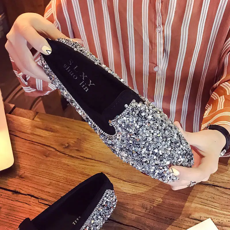 Women Shoes Spring Summer Casual Bling crystal Loafers Flat Shoes Women Square Toe Flats Slip-On Dress ladies Shoes Woman 2019
Women Shoes Spring Summer Casual Bling crystal Loafers Flat Shoes Women Square Toe Flats Slip-On Dress ladies Shoes Woman 2019
