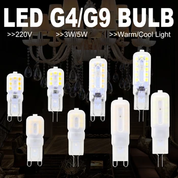 

WENNI Corn LED Lamp G9 220V G4 LED Bulb 240V Bombilla LED g9 Dimmable Light Bulbs 3W Candle Light 5W Replace Halogen Lamp 2835