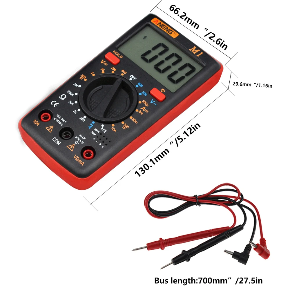 Multifunction 19999 Counts Digital Multimeter NCV Frequency Resistance Auto Power off AC DC Voltage Ammeter Current
Multifunction 19999 Counts Digital Multimeter NCV Frequency Resistance Auto Power off AC DC Voltage Ammeter Current