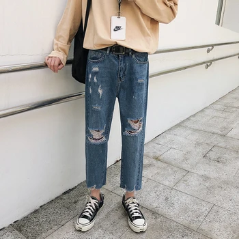 Summer New Jeans Men Fashion Washed Straight Tube Casual Torn Holes Denim Pants Man Streetwear Hip Hop Loose Trousers Male
Summer New Jeans Men Fashion Washed Straight Tube Casual Torn Holes Denim Pants Man Streetwear Hip Hop Loose Trousers Male