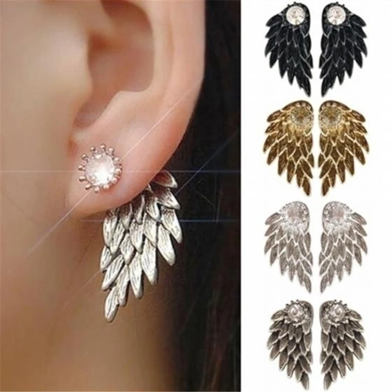 New Women's Vintage Punk Angel Wings Alloy Crystal Stud Earrings Fashion 4 Colors Stud Earrings for Party Club Wholesale Jewelry
New Women's Vintage Punk Angel Wings Alloy Crystal Stud Earrings Fashion 4 Colors Stud Earrings for Party Club Wholesale Jewelry