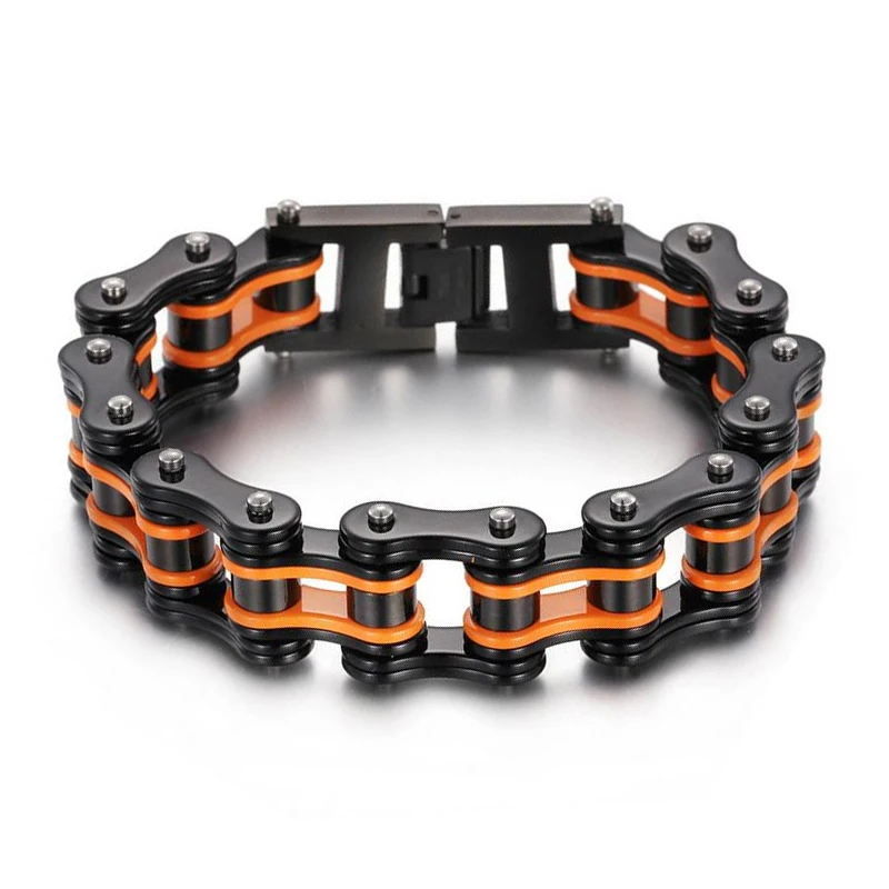 Men's Chain Bracelets Bangles Biker Bicycle Motorcycle Chain Link Bracelets For Men Punk Orange Stainless Steel jewelry
Men's Chain Bracelets Bangles Biker Bicycle Motorcycle Chain Link Bracelets For Men Punk Orange Stainless Steel jewelry