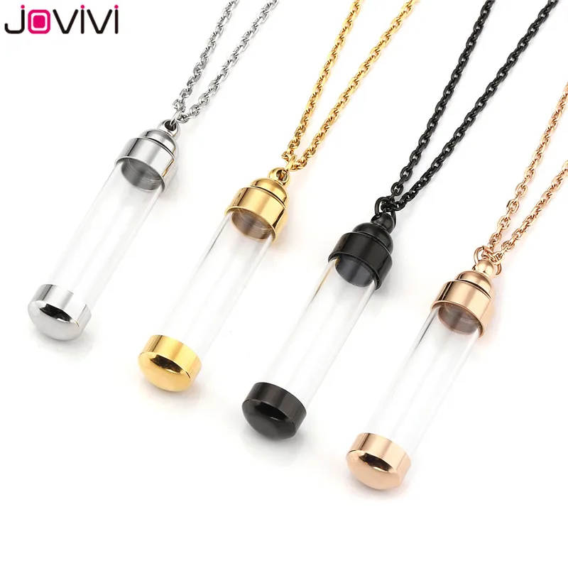 Jovivi 1pc Acrylic Tube Bottle Cremation Jewelry Urn Necklace Memorial Ashes Holder Keepsake Stainless Steel Pendant Necklace
Jovivi 1pc Acrylic Tube Bottle Cremation Jewelry Urn Necklace Memorial Ashes Holder Keepsake Stainless Steel Pendant Necklace