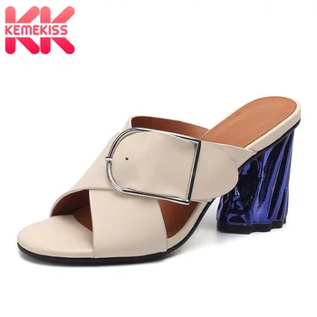 KemeKiss Women High Heel Sandals Genuine Leather Shoes Women Summer Buckle Beach Slippers Casual Party Slides Shoes Size 33-42
KemeKiss Women High Heel Sandals Genuine Leather Shoes Women Summer Buckle Beach Slippers Casual Party Slides Shoes Size 33-42