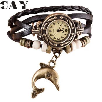 Superior Quartz Weave Around Leather Dolphin Bracelet Lady Woman Wrist Watch July 18*
Superior Quartz Weave Around Leather Dolphin Bracelet Lady Woman Wrist Watch July 18*