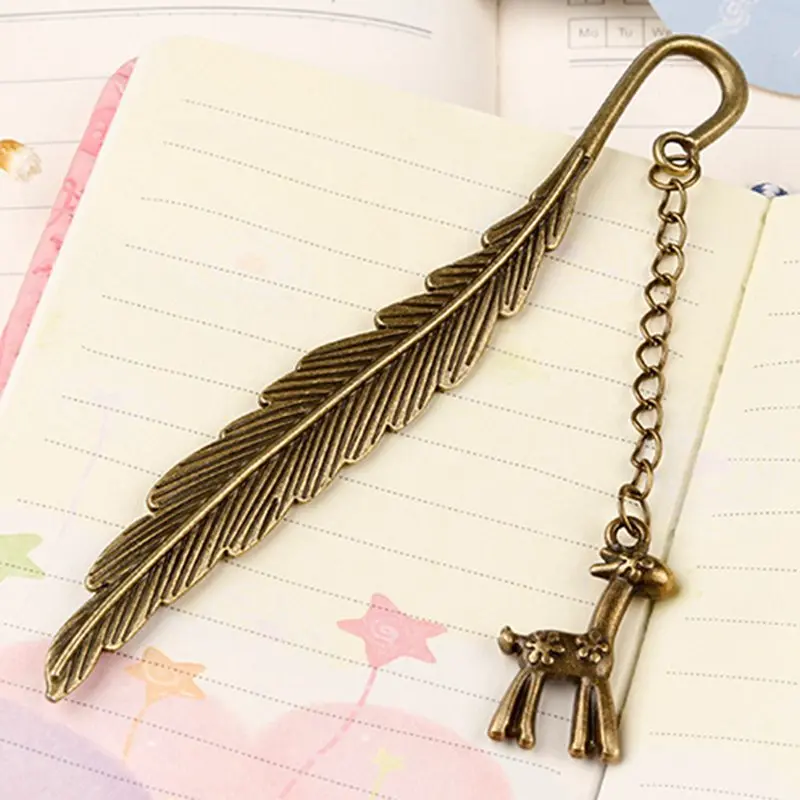 2018 new fashion vintage alloy bookmark classical feathers deer pendant bookmark stationery books accessories
2018 new fashion vintage alloy bookmark classical feathers deer pendant bookmark stationery books accessories