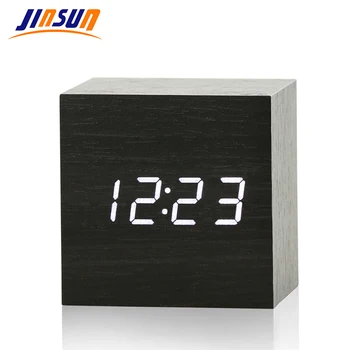 JINSUN Modern Desktop Clock Sound Control Wooden Digital Alarm Clock Square Style Single Face Activated Watch Smart despertador
JINSUN Modern Desktop Clock Sound Control Wooden Digital Alarm Clock Square Style Single Face Activated Watch Smart despertador