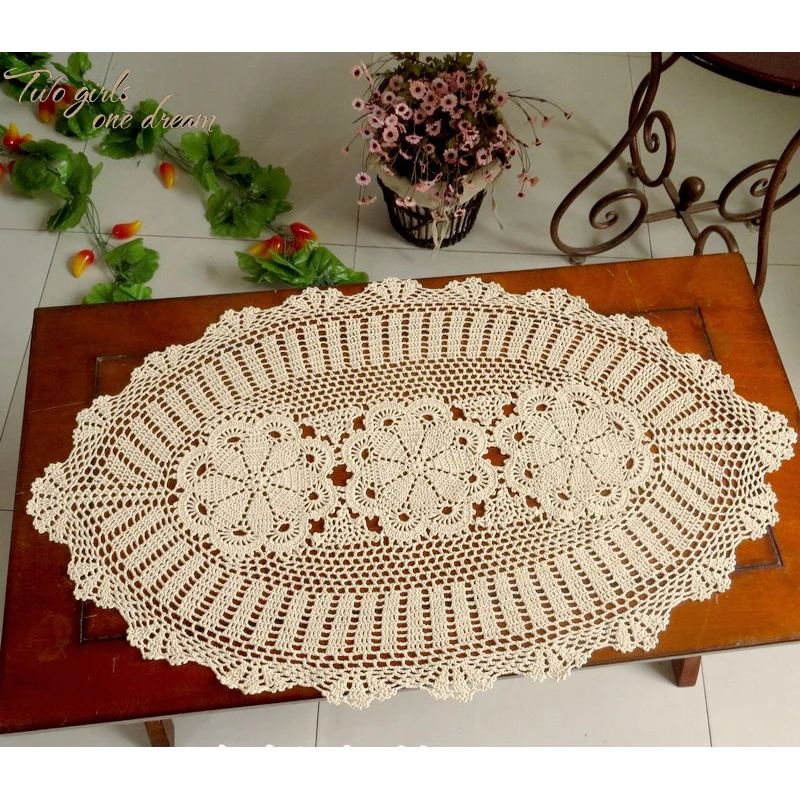 Oval Handmade Crochet Tablecloth Vintage Cotton Lace Openwork Placemat European American country Gift Braided Runner White Beige
Oval Handmade Crochet Tablecloth Vintage Cotton Lace Openwork Placemat European American country Gift Braided Runner White Beige
