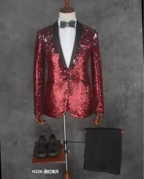 Great Quality Fit Slim Sequins Suits Men's Groom Bridegroom Fashion Suit Singers Stage Blazer Cocktail Formal Dress Party Dress
Great Quality Fit Slim Sequins Suits Men's Groom Bridegroom Fashion Suit Singers Stage Blazer Cocktail Formal Dress Party Dress