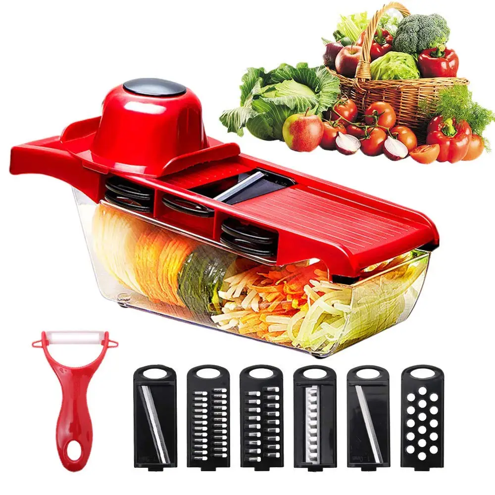 Vegetable Cutter Chopper Slicer Peeler Grater Shredder 6 In 1 for Cutting Vegetables Multifunctional Manual Kitchen Accessories
Vegetable Cutter Chopper Slicer Peeler Grater Shredder 6 In 1 for Cutting Vegetables Multifunctional Manual Kitchen Accessories