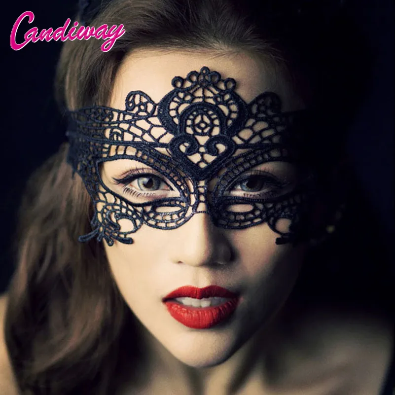 

Candiway Lace Floral Mask Sexy Lady Cutout Eye Face Mask Masquerade Mysterious Masks For couples midnight Party Fancy Dress