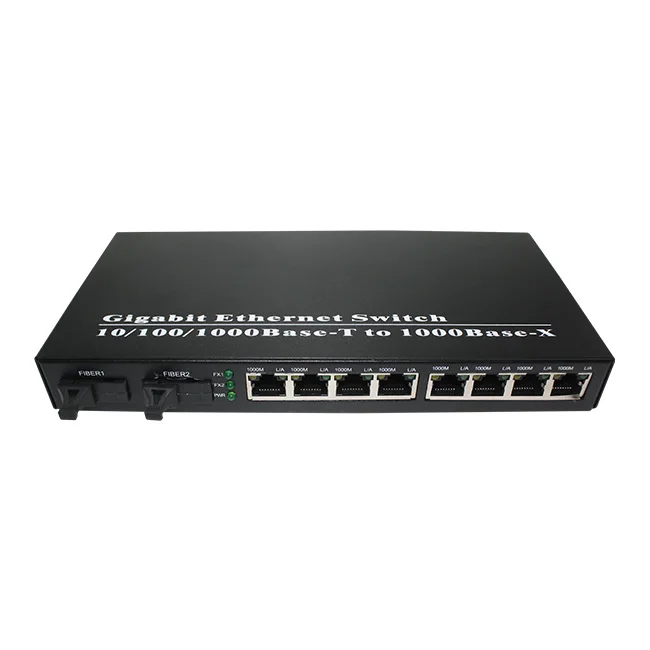 1pc 10/100/1000Mbps Gigabit Ethernet Switch Fiber Optical Media Converter Single Mode Single Fiber with 8 RJ45 UTP and 2 SC Port
1pc 10/100/1000Mbps Gigabit Ethernet Switch Fiber Optical Media Converter Single Mode Single Fiber with 8 RJ45 UTP and 2 SC Port