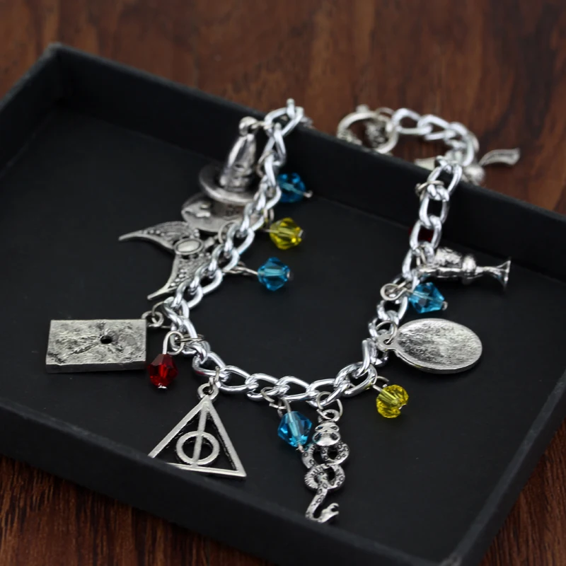 New Horcrux Wristlet Bracelets Crystal Stone Deathly Hallows Dark Mark Sorting Hat men and women Trinket wristlet New Horcrux Wristlet Bracelets Crystal Stone Deathly Hallows Dark Mark Sorting Hat men and women Trinket wristlet