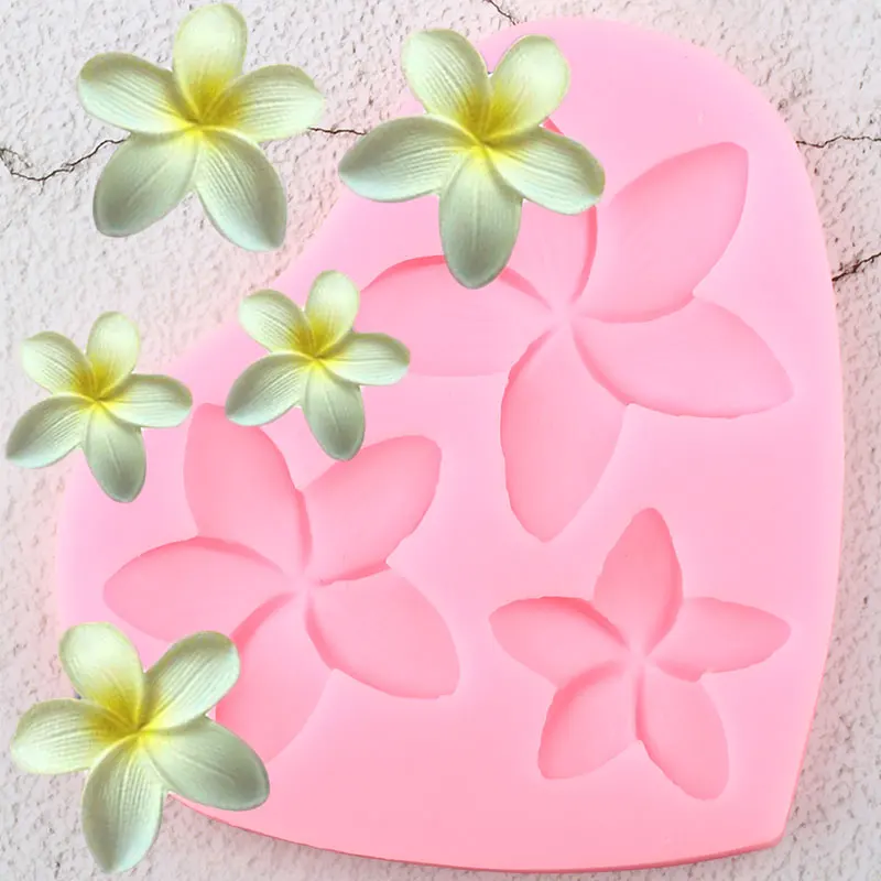 

Sugarcraft Plumeria Flower Silicone Mold Candy Polymer Clay Fondant Molds DIY Cake Decorating Tools Chocolate Gumpaste Moulds
