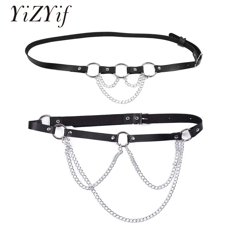 YiZYiF Women gothic bondage harness Garter Belt Black Faux Leather Punk Harness Adjustable Waist Garter Belt with Metal Chain
YiZYiF Women gothic bondage harness Garter Belt Black Faux Leather Punk Harness Adjustable Waist Garter Belt with Metal Chain