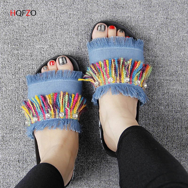 HQFZO Diy Woman Flats Beach Slides Cartoon Crystal Jean Shoes Slippers Denim Casual Summer Comfortable Woman Shoes Flip Flops
HQFZO Diy Woman Flats Beach Slides Cartoon Crystal Jean Shoes Slippers Denim Casual Summer Comfortable Woman Shoes Flip Flops