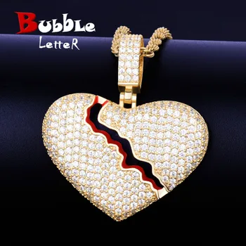 Broken Heart Pendant Necklace With 4mm Tennis Chain Red Color oil Cubic Iced Zircon Men's Hip hop Rock Jewelry
Broken Heart Pendant Necklace With 4mm Tennis Chain Red Color oil Cubic Iced Zircon Men's Hip hop Rock Jewelry
