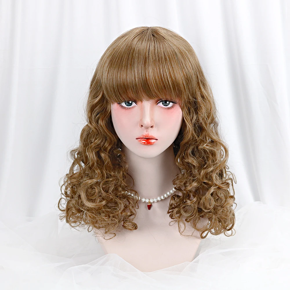 20''Synthetic Wavy Lolita Wig With Bangs Brown Long Hair Cosplay Harajuk Custom Lolita Wig For Women Girls Heat Resistant Friber
20''Synthetic Wavy Lolita Wig With Bangs Brown Long Hair Cosplay Harajuk Custom Lolita Wig For Women Girls Heat Resistant Friber