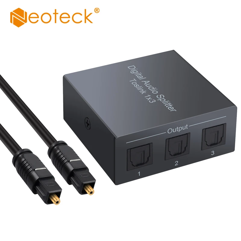 Neoteck 1x3 SPDIF Toslink Digital Audio Splitter 1 In 3 Out 3 Port Audio Optical Splitter Support LPCM 2.0 DTS AC3 Adapter
Neoteck 1x3 SPDIF Toslink Digital Audio Splitter 1 In 3 Out 3 Port Audio Optical Splitter Support LPCM 2.0 DTS AC3 Adapter