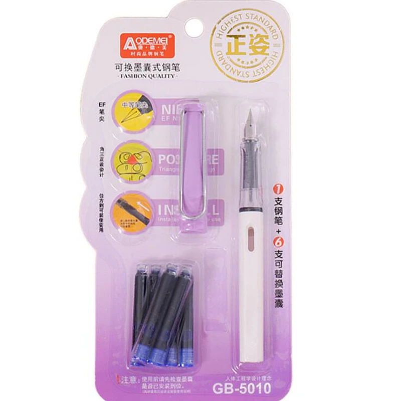 Fountain Pen Ink Student Pen Calligraphy Office School Supplies Writing Cute Pen Korea Stationery Changeable Liquid-filled Pen
Fountain Pen Ink Student Pen Calligraphy Office School Supplies Writing Cute Pen Korea Stationery Changeable Liquid-filled Pen