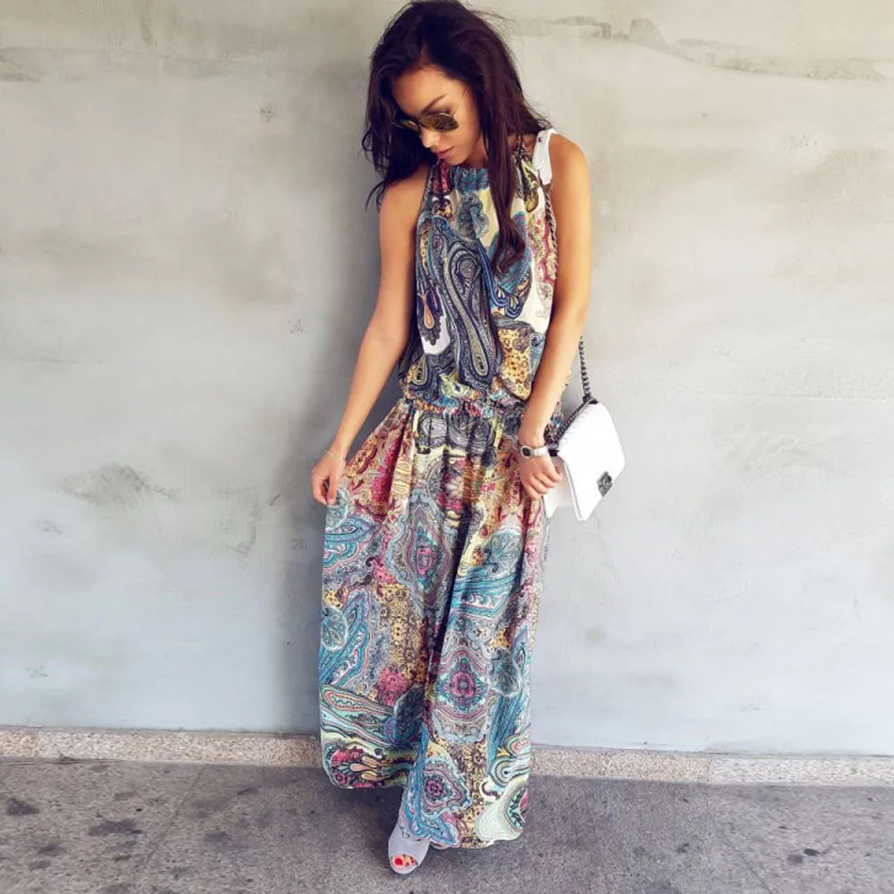 Floral print halter long dress Womens Summer Vintage Boho Long Maxi Evening Party Beach Floral Dress Sexy beach summer dress
Floral print halter long dress Womens Summer Vintage Boho Long Maxi Evening Party Beach Floral Dress Sexy beach summer dress