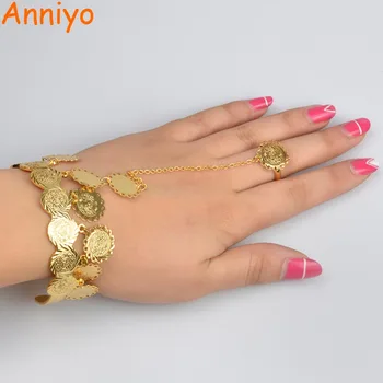 Anniyo Charm Coins Bangles for Women Gold Color Arab Bracelet Middle East African Wedding Jewelry Lucky Wealth Gifts #074306
Anniyo Charm Coins Bangles for Women Gold Color Arab Bracelet Middle East African Wedding Jewelry Lucky Wealth Gifts #074306