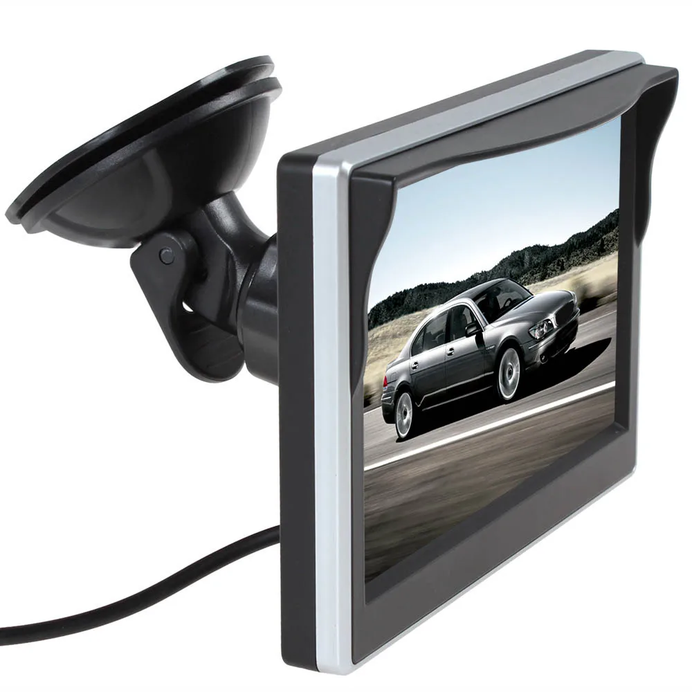 

HD Rearview Mirror Screen 5 Inch AV Display Car Monitor Rear View Backup Reverse 2-Ch AV Input Wide Voltage Monitor With Bracket