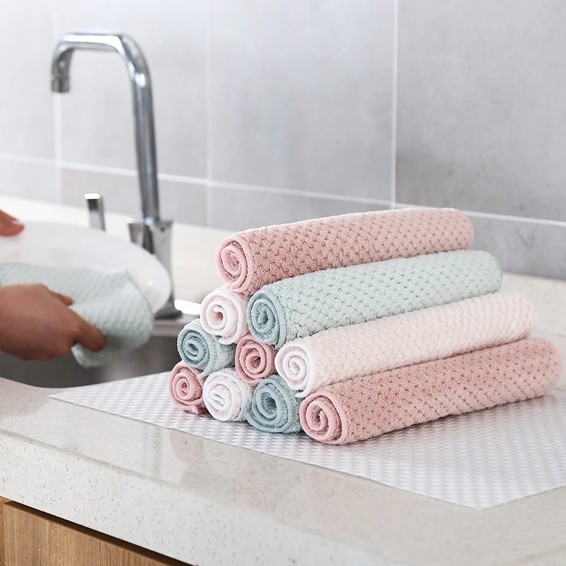 Coral Fleece Towel Super Absorbent Clean Cloth Sink Wipe Non-stick Oil Cleaning Cloth Double Dish Home Kitchen Hand Towel
Coral Fleece Towel Super Absorbent Clean Cloth Sink Wipe Non-stick Oil Cleaning Cloth Double Dish Home Kitchen Hand Towel