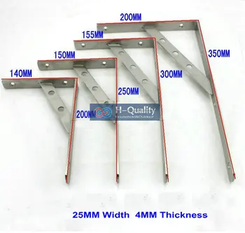 

140X200MM AISI304 Stainless Steel Triangular Commodity Shelf, Shelf Holder Bracket, Wall Bracket, Shelf Supporting Frame