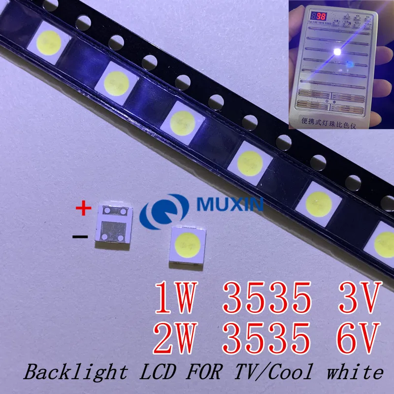 50-100pcs Original For LG LED LED 2W 6V / 1W 3V 3535 Cool cold white LCD Backlight for TV
50-100pcs Original For LG LED LED 2W 6V / 1W 3V 3535 Cool cold white LCD Backlight for TV