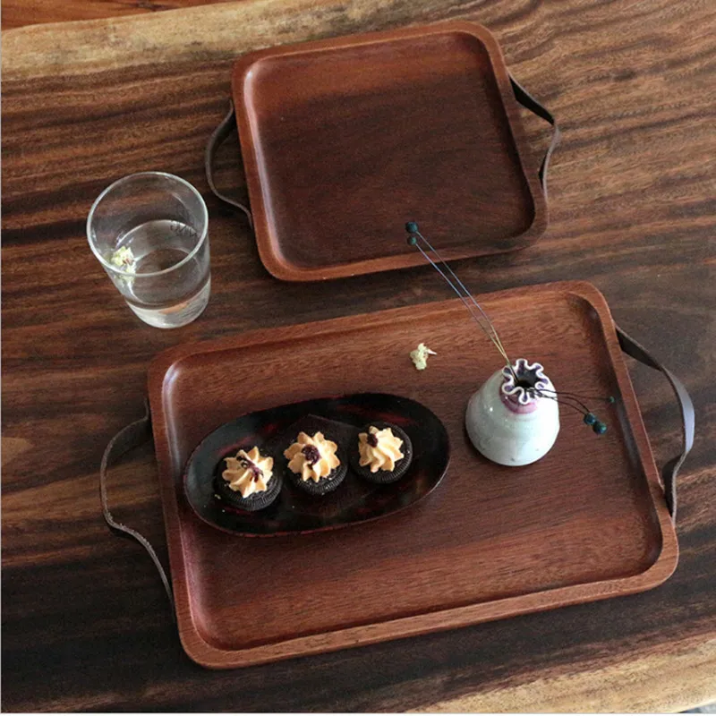 Creative Vintage Cowhide Handle Rectangular Hotel Dinner Plate Acacia Wood Dishes Serving Trays for Bar/Home/Hotel 10pcs/bag
Creative Vintage Cowhide Handle Rectangular Hotel Dinner Plate Acacia Wood Dishes Serving Trays for Bar/Home/Hotel 10pcs/bag
