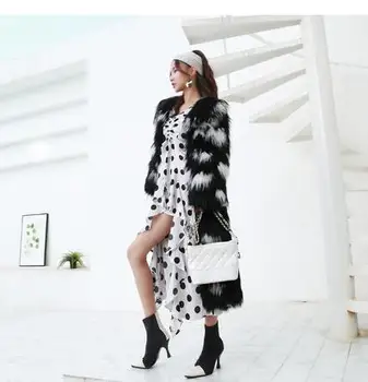 S/Xl Womens Black And White Hit Color Lapel Collar Fur Outwears Long Section Winter Autumn Warm Fake Fur Coats Clothes Tops K947
S/Xl Womens Black And White Hit Color Lapel Collar Fur Outwears Long Section Winter Autumn Warm Fake Fur Coats Clothes Tops K947
