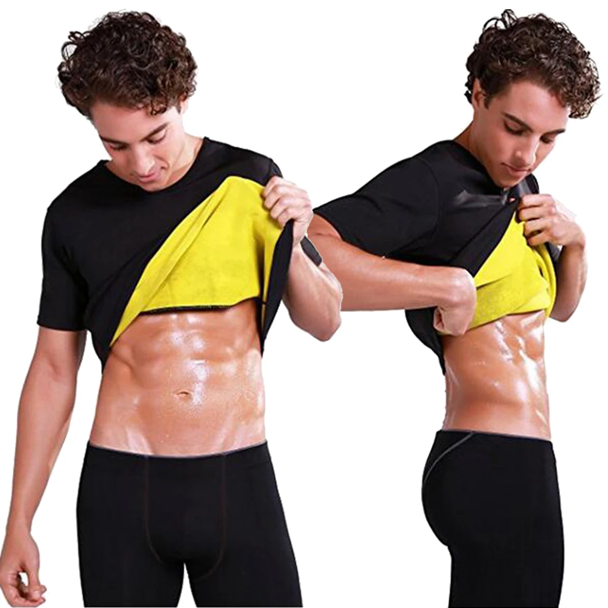 Solid New Fashion Men's Gym T-Shirts Neoprene Sauna Ultra thin Sweat Shirt Body Shaper Solid slimming Corset Fitness Sportwear
Solid New Fashion Men's Gym T-Shirts Neoprene Sauna Ultra thin Sweat Shirt Body Shaper Solid slimming Corset Fitness Sportwear