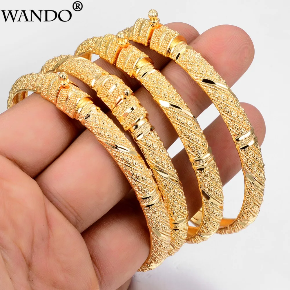 

Wando Trendy Can open 24K Gold Color Bangles for Women/Girl Special Dubai Wedding Bride Bracelet Ramadan Middle East Jewelry