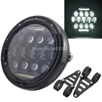 7.5 Inch Universal Motorcycle LED Round Headlight DRL HIGH/LOW Beam Headlamp With Mount Brackets Black Cover Clear Lens
7.5 Inch Universal Motorcycle LED Round Headlight DRL HIGH/LOW Beam Headlamp With Mount Brackets Black Cover Clear Lens