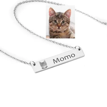 Personalized Silver Bar Pet Name Necklace Custom Portrait Your Pet Photo Necklace Pet Lover Gift Cat Necklace
Personalized Silver Bar Pet Name Necklace Custom Portrait Your Pet Photo Necklace Pet Lover Gift Cat Necklace